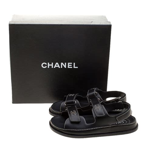 chanel black and white sandals|chanel velcro sandals 2020 price.